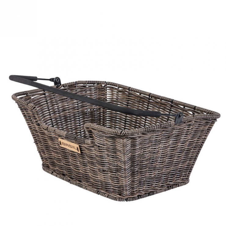 CAPRI-RATTAN LOOK FLEX, panier arrière avec anse, marron